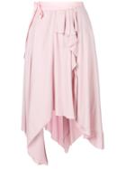 Erika Cavallini Frill Detail Asymmetric Skirt - Pink & Purple