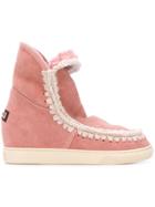 Mou Eskimo Inner Wedge Boots - Pink & Purple