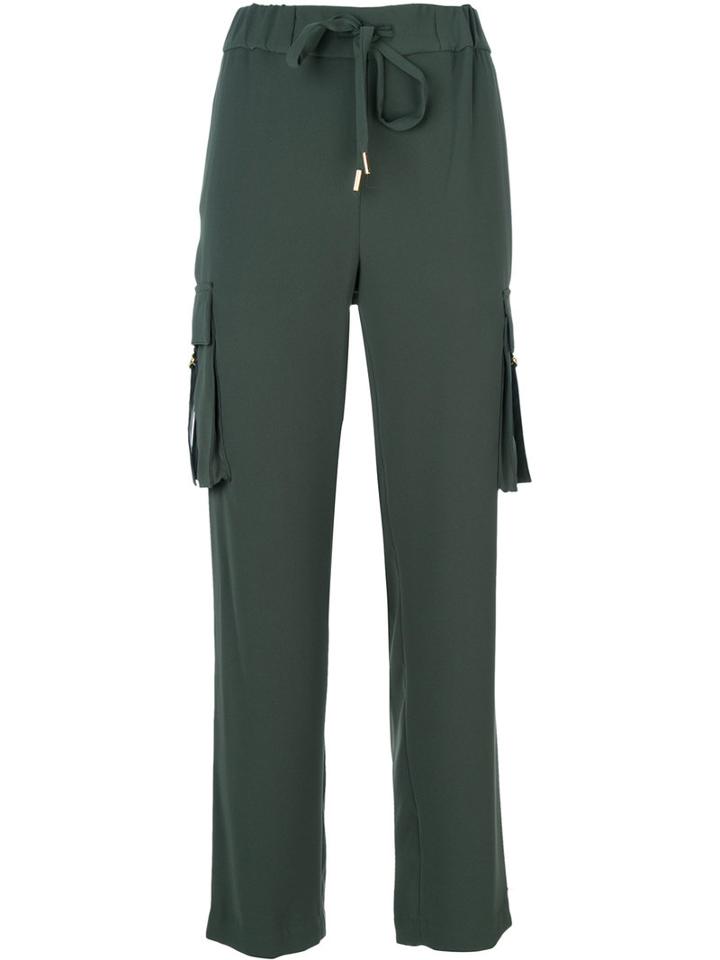 Michael Michael Kors - Loose Fit Cargo Trousers - Women - Polyester - L, Grey, Polyester
