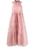 Rochas Ruffled Bow Detail Dress - Pink