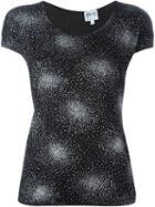 Armani Collezioni Embellished T-shirt, Women's, Size: 44, Black, Spandex/elastane/acetate