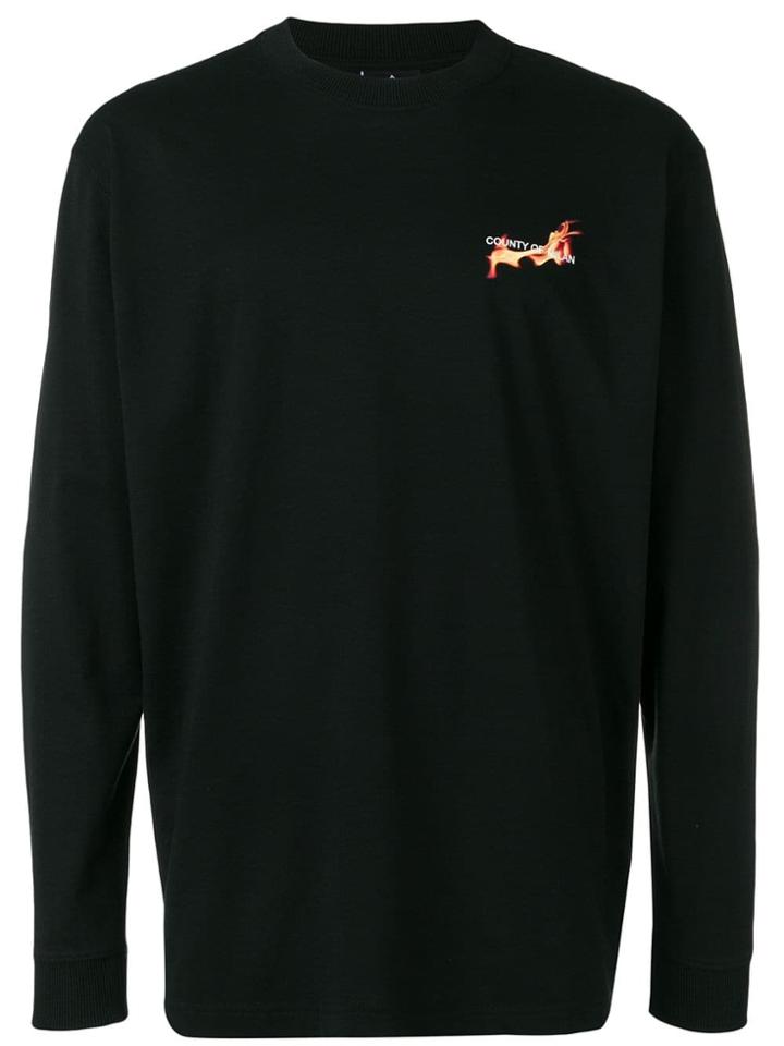 Marcelo Burlon County Of Milan Flaming Basketball Print Top - Black