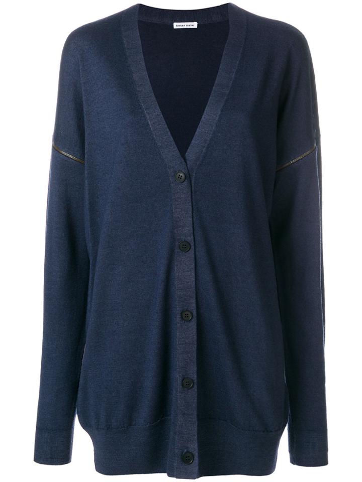 Tomas Maier Zip Sleeves Cardigan - Blue