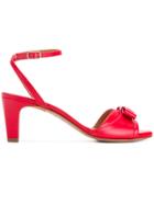 Chie Mihara Bow Front Ankle Strap Sandals - Red