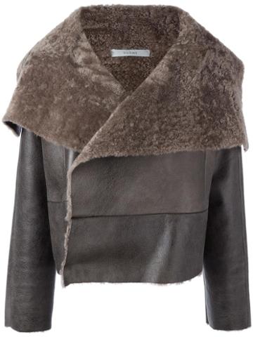 Dusan Aviator Jacket, Women's, Size: Medium, Grey, Lamb Skin