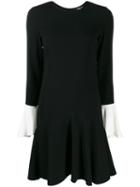 Paule Ka Contrast Cuff Dress - Black