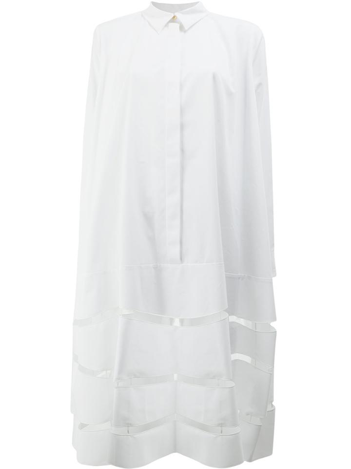 Maison Rabih Kayrouz Cut-out Hem Shirt Dress - White