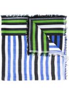 Faliero Sarti Striped Scarf, Women's, Green, Silk/modal