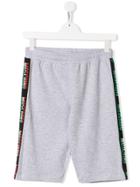 Moschino Kids Teen Side Panelled Bermuda Shorts - Grey
