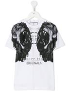 Philipp Plein Kids Lion Head T-shirt, Toddler Boy's, Size: 4 Yrs, White