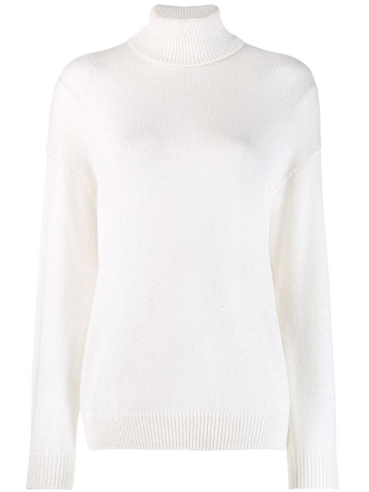 Brunello Cucinelli Roll Neck Jumper - White