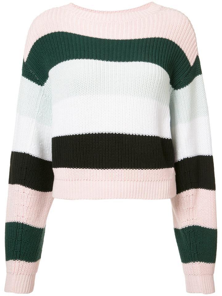 Adam Lippes Striped Cropped Jumper, Women's, Size: Xs, Cotton