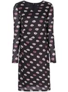 Steffen Schraut Lips Print Dress - Black