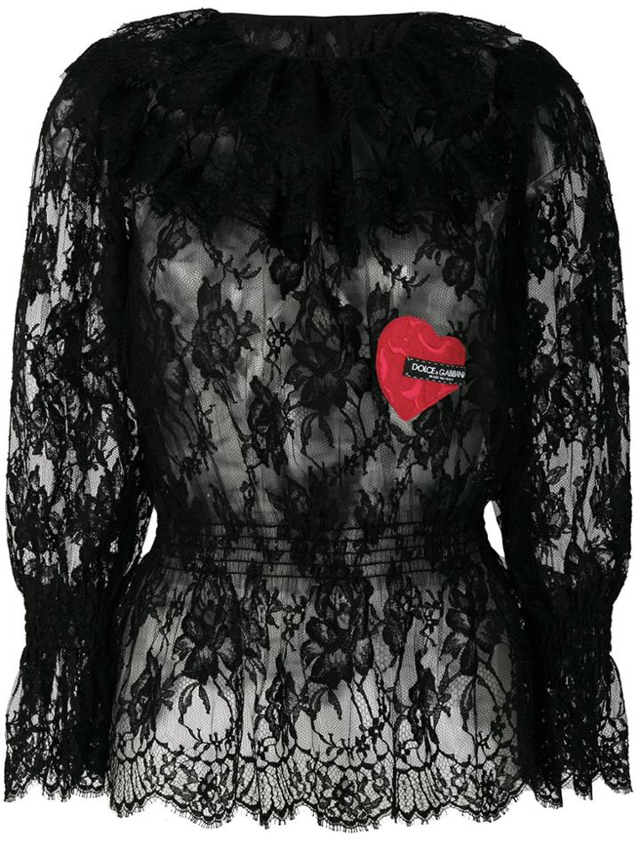 Dolce & Gabbana Lace Pattern Blouse - Black