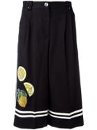 Dolce & Gabbana Fruit Embellished Culottes - Black