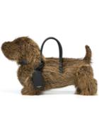 Thom Browne 'hector' Tote Bag, Men's, Brown, Coypu Fur/leather