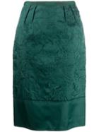 Nº21 Crinkled Effect Pencil Skirt - Green