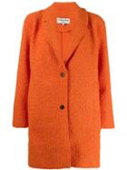 Ymc Faux-shearling Single-breasted Coat - Orange
