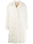 Nº21 Textured Midi Coat - White
