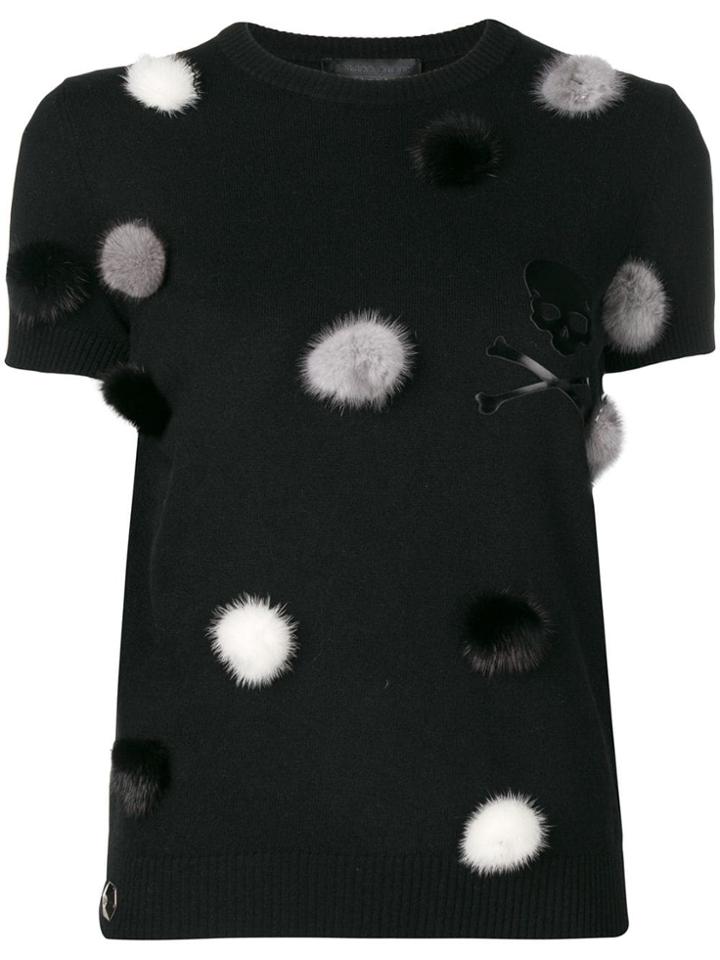 Philipp Plein Pom Pom Detail Sweater - Black