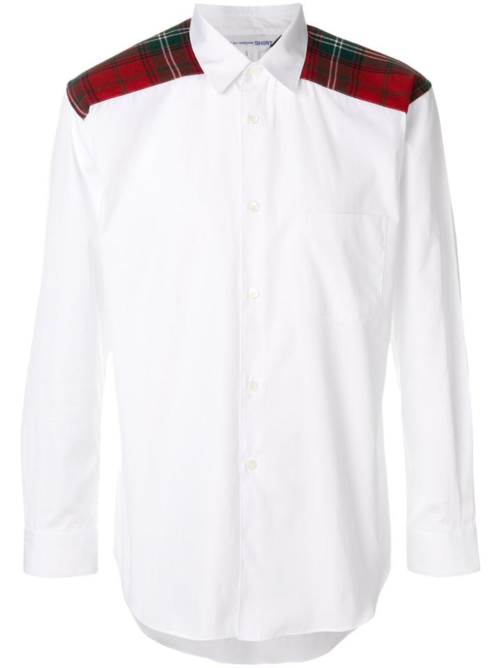 Comme Des Garçons Shirt Tartan Check Shoulder Shirt - White