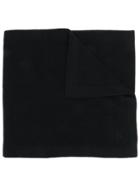 Fay Embroidered Logo Scarf - Black