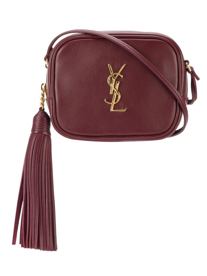 Saint Laurent Monogram Blogger Bag, Women's, Red, Leather