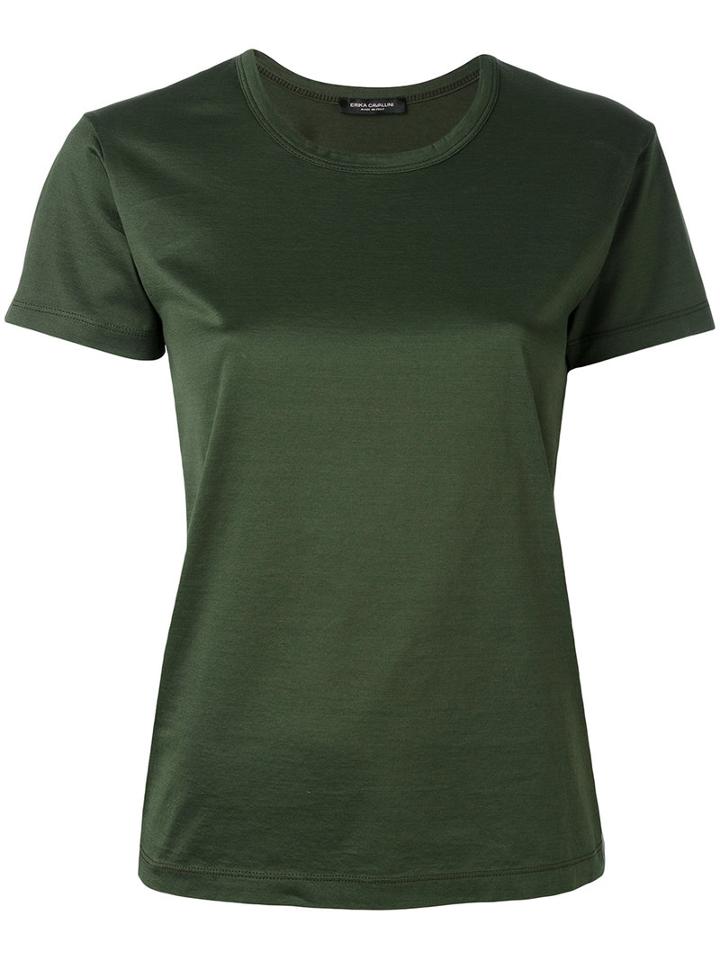 Erika Cavallini - Plain T-shirt - Women - Cotton - M, Green, Cotton