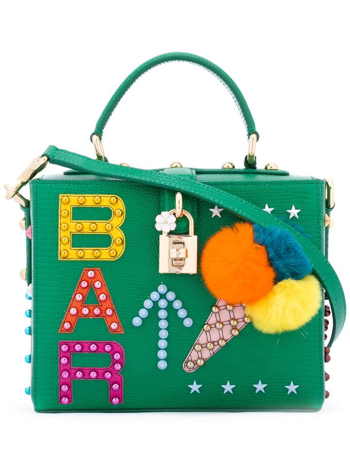 Dolce & Gabbana - Dolce Box Tote - Women - Calf Leather/rabbit Fur - One Size, Green, Calf Leather/rabbit Fur
