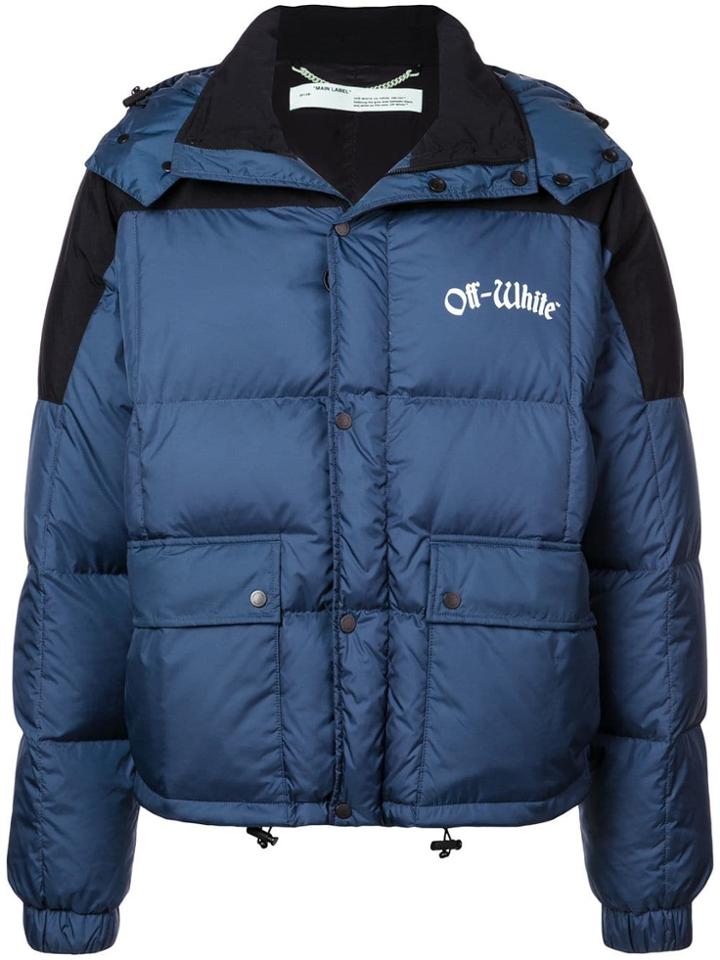 Off-white Zipped Padded Jacket - Blue