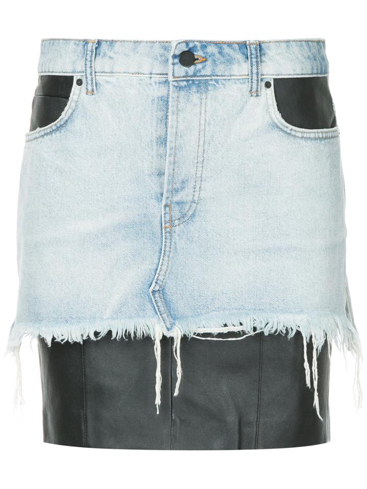 Alexander Wang Leather Insert Denim Shirt - Blue