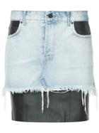 Alexander Wang Leather Insert Denim Shirt - Blue