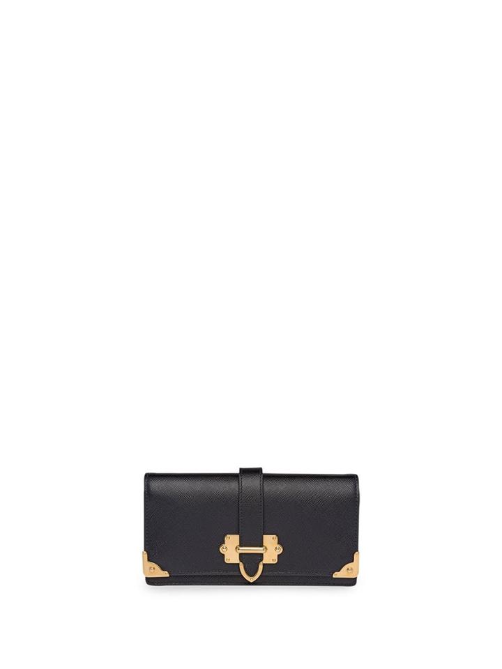 Prada Cahier Saffiano Mini Cross-body Bag - Black