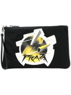 Prada Printed Wristlet Clutch - Black