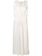 Marni Button Front Drawstring Dress - Neutrals