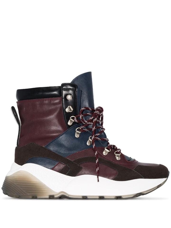 Stella Mccartney Burgundy Eclypse High Top Hiking Sneakers - Red