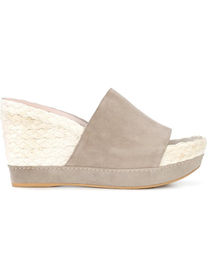 Stuart Weitzman Wedged Mules - Grey