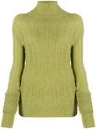 Jacquemus Sofia Ribbed Roll-neck Jumper - Green