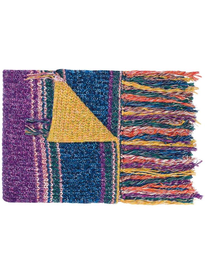 Maison Flaneur Colour Block Scarf - Pink & Purple