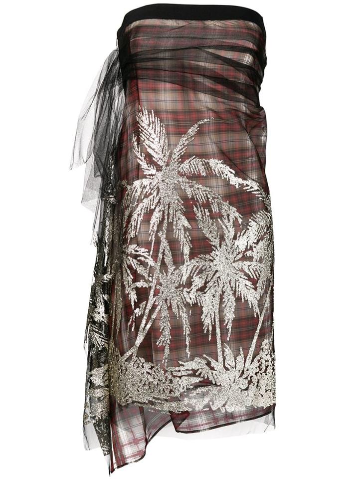 No21 Embellished Tartan Dress - Black