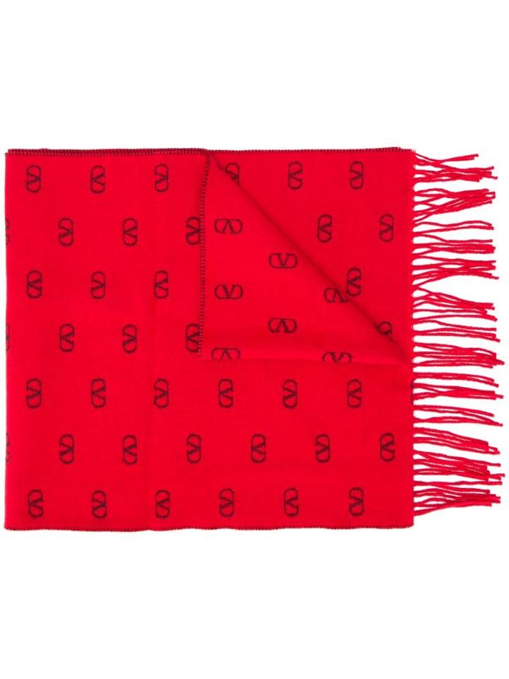 Valentino Vlogo Monogram Scarf - Red