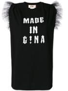 Gina Tulle Detail T-shirt - Black