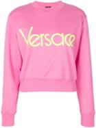 Versace Logo Print Sweatshirt - Pink