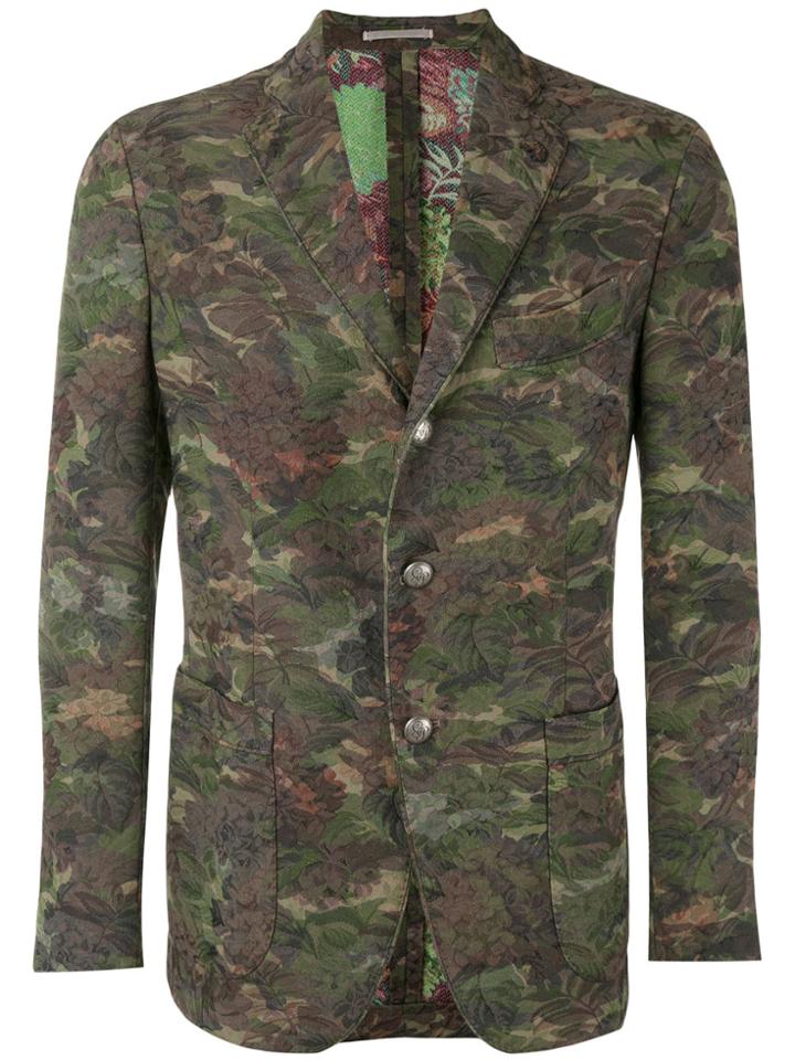 Gabriele Pasini Camouflage Print Blazer - Green