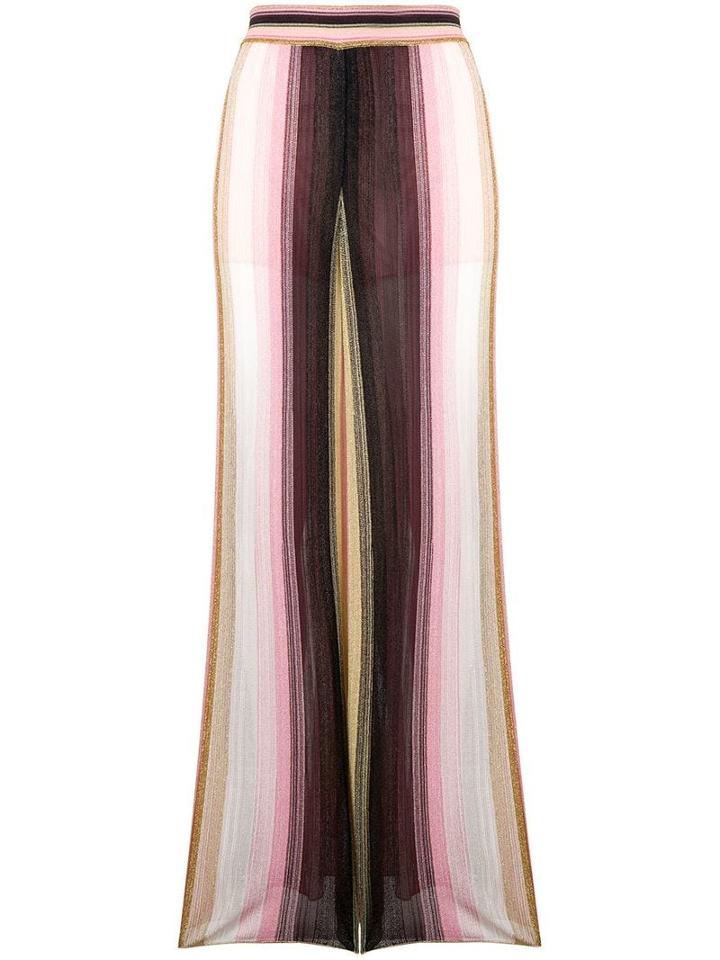 M Missoni Striped Knit Flared Trousers - Pink