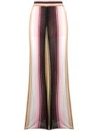 M Missoni Striped Knit Flared Trousers - Pink