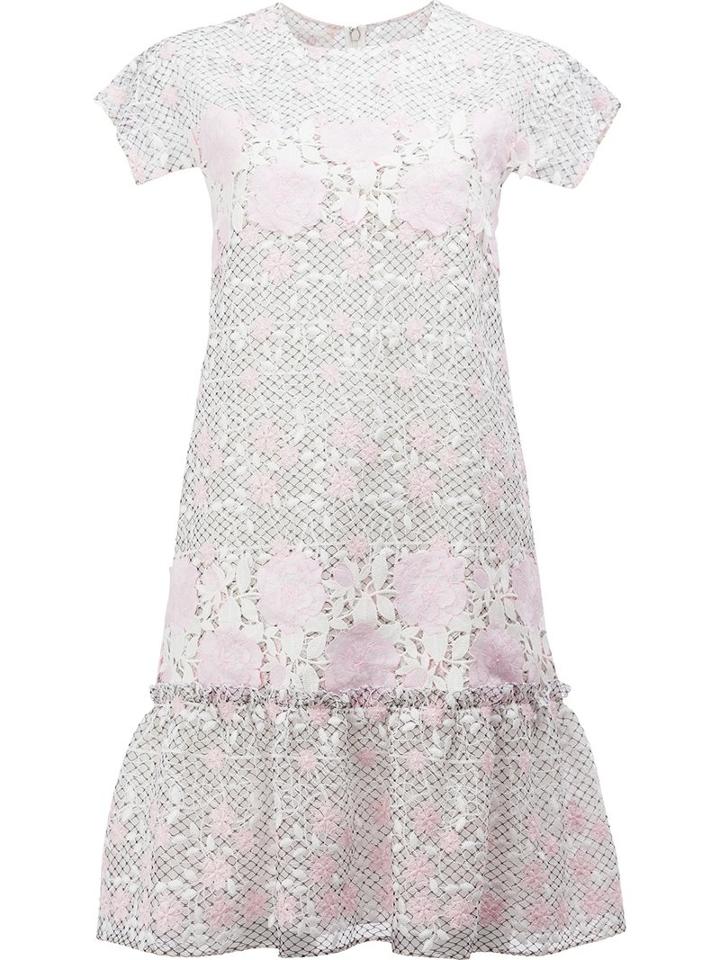 Giambattista Valli Peplum Hem Lace Dress, Women's, Size: 42, Nude/neutrals, Silk/cotton/polyamide/polyester