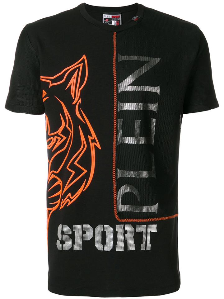 Plein Sport Slogan And Tiger Motif Print T-shirt - Black