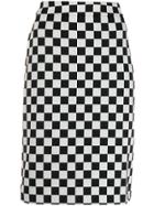 Boutique Moschino Chess Pencil Skirt - Black