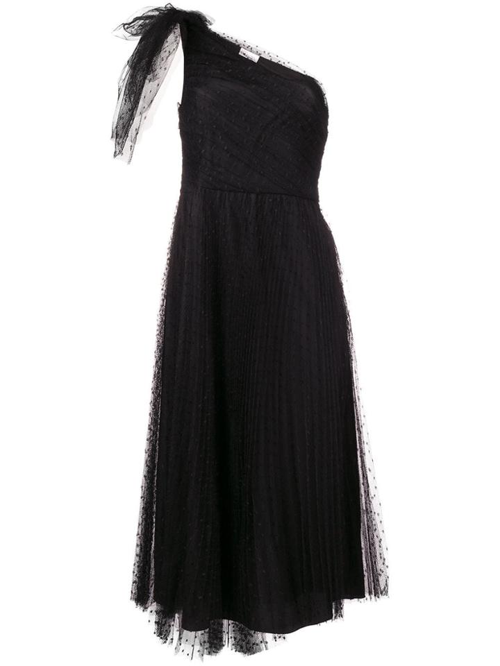 Red Valentino One-shoulder Tulle Dress - Black